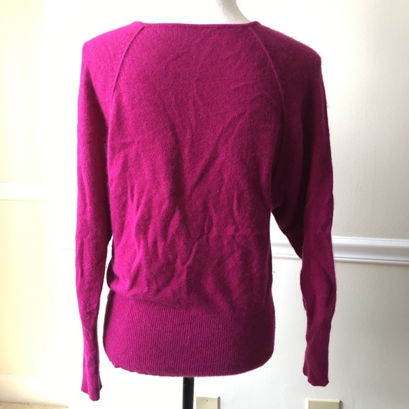 Anne Klein wool dolman batwing Barbie pink purple sweater - Picture 3 of 6